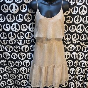 Joie Cream Layered Chiffon Dress Sz S Side Zip